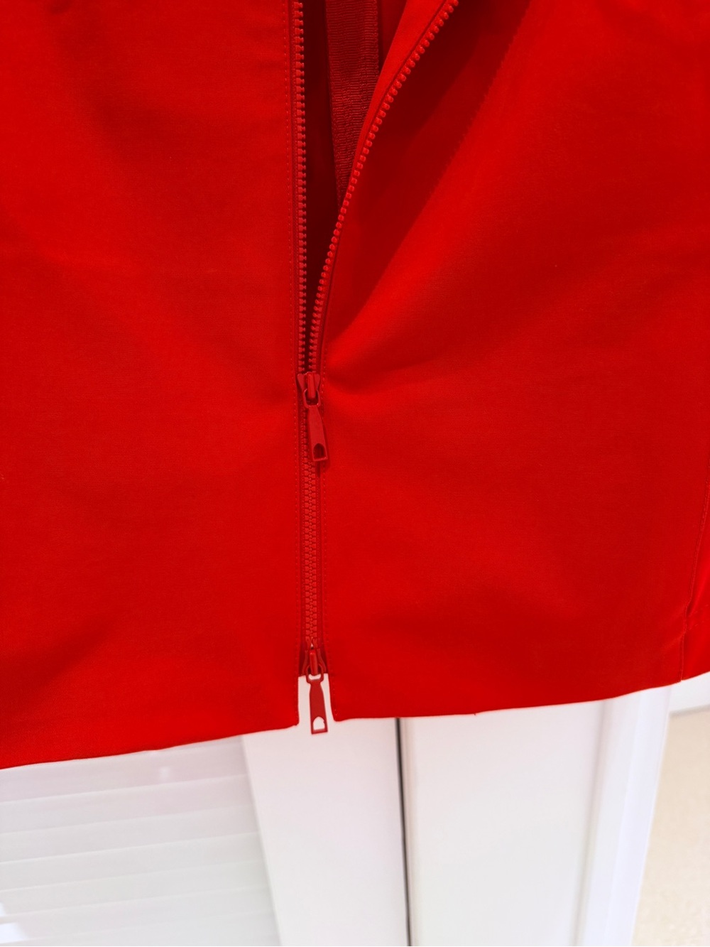 Lafayette 148 New York Bright Red Zip-Front Blazer - Picture 3 of 6